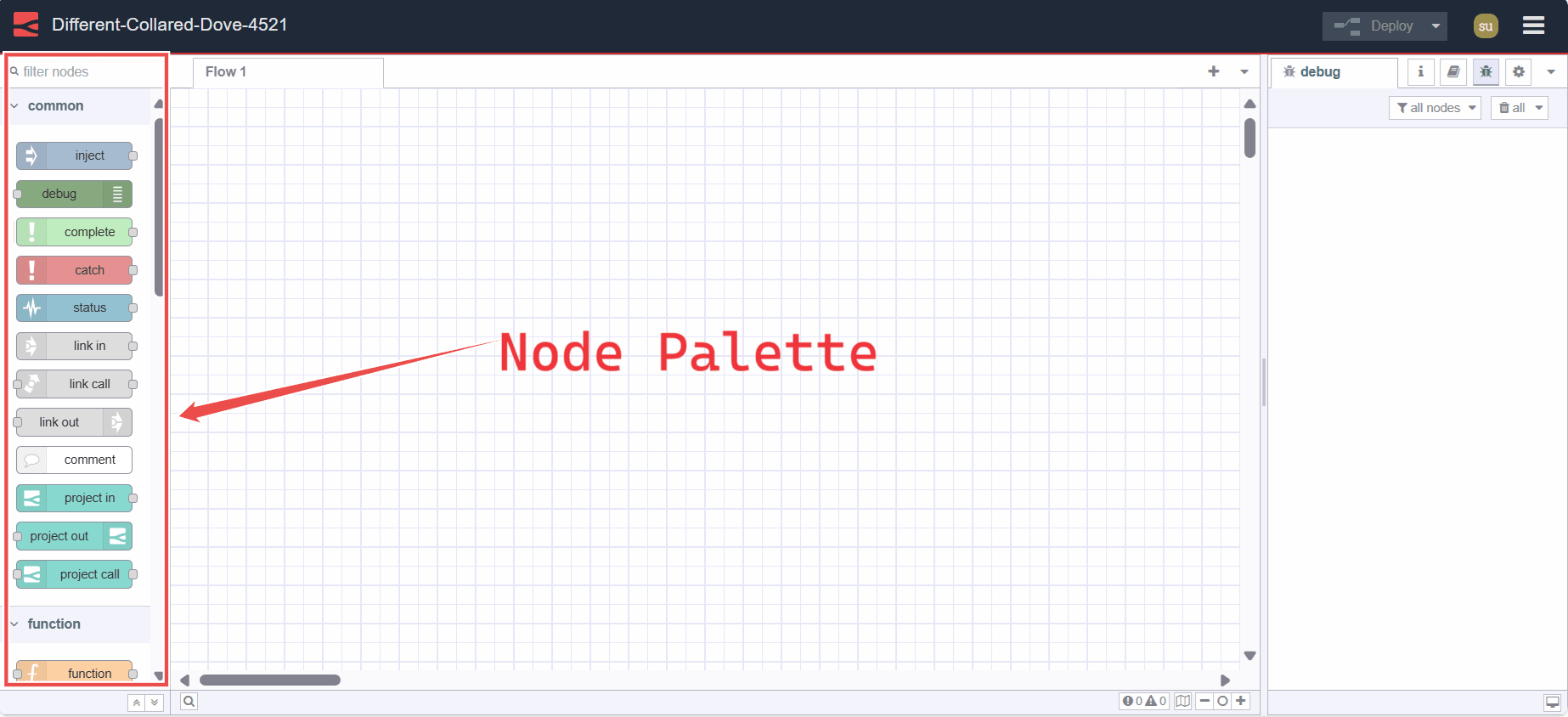 Image displaying Node-RED Palette Image displaying Node-RED Palette